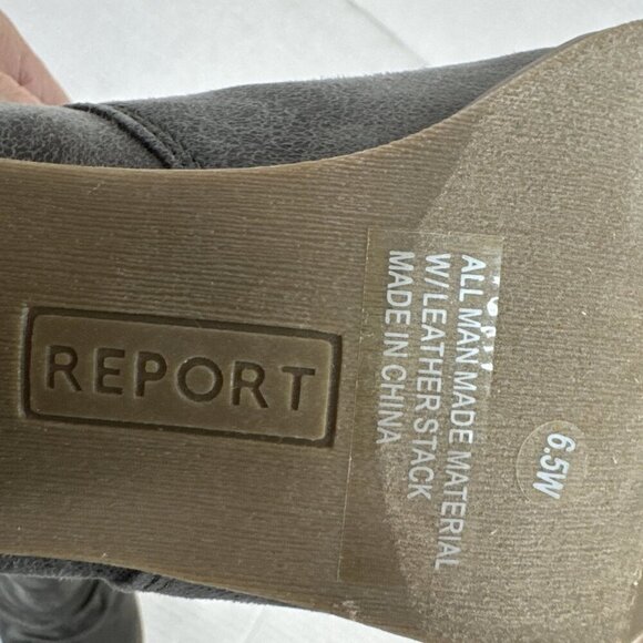 Report Clarice Women's 6.5 Wide  Heeled Short Bootie Gray NWOB + Small Flaw - Picture 13 of 16